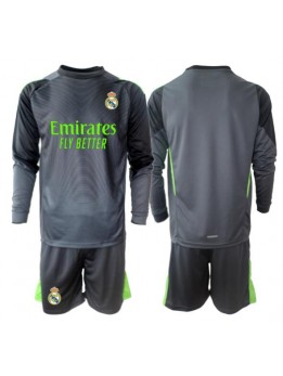Billige Real Madrid Keeper Tredjedraktsett Barn 2025-26 Langermet (+ Korte bukser)